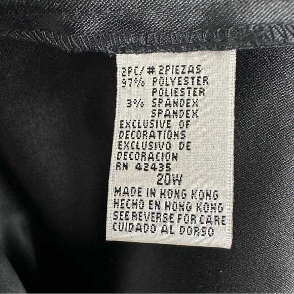 Vintage Women's Faux Suede Classic Pencil Work Skirt Black Size 20W Plus - Picture 4 of 7